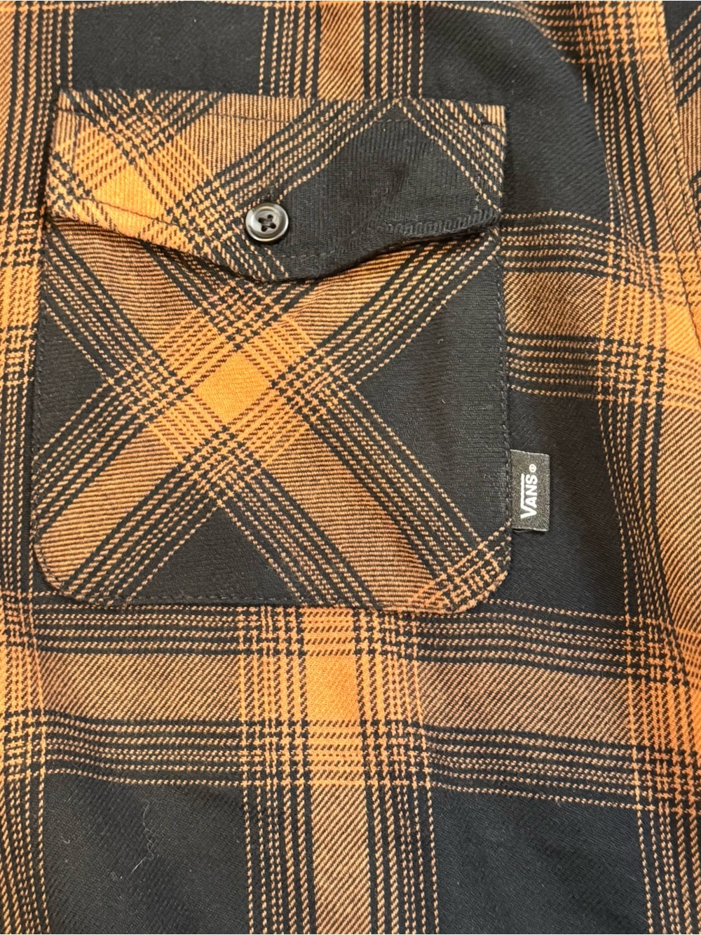 Vans Monterey III Plaid Flannel Shirt Black Orange Men’s XL - Picture 6 of 14